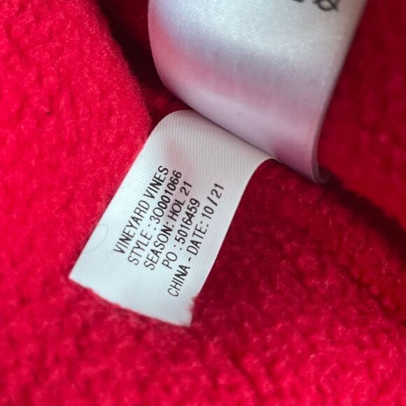 Vineyard Vines Boys' Red Velvet Sherpa Fleece Half-Zip Sweatshirt Jacket NWT L - Picture 8 of 10
